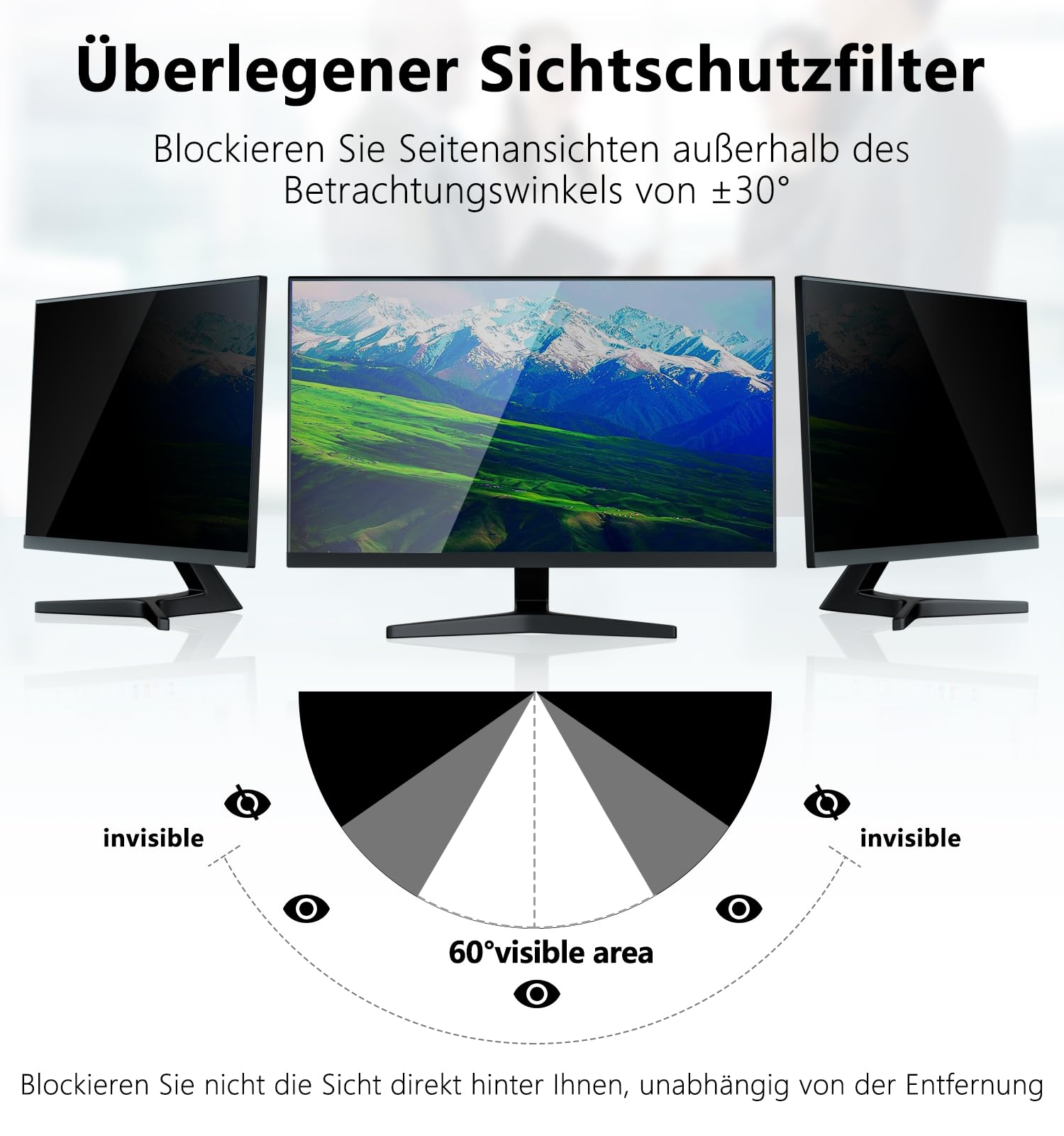 PYS 2 Stück Blickschutzfolie Monitor 27 Zoll Sichtschutz für Monitor 16:9 Seitenverhältnis, Anti-Blaulicht Blendfrei Abnehmbare 27" Bildschirm Sichtschutzfolie Blickschutzfilter Sichtschutzfilter