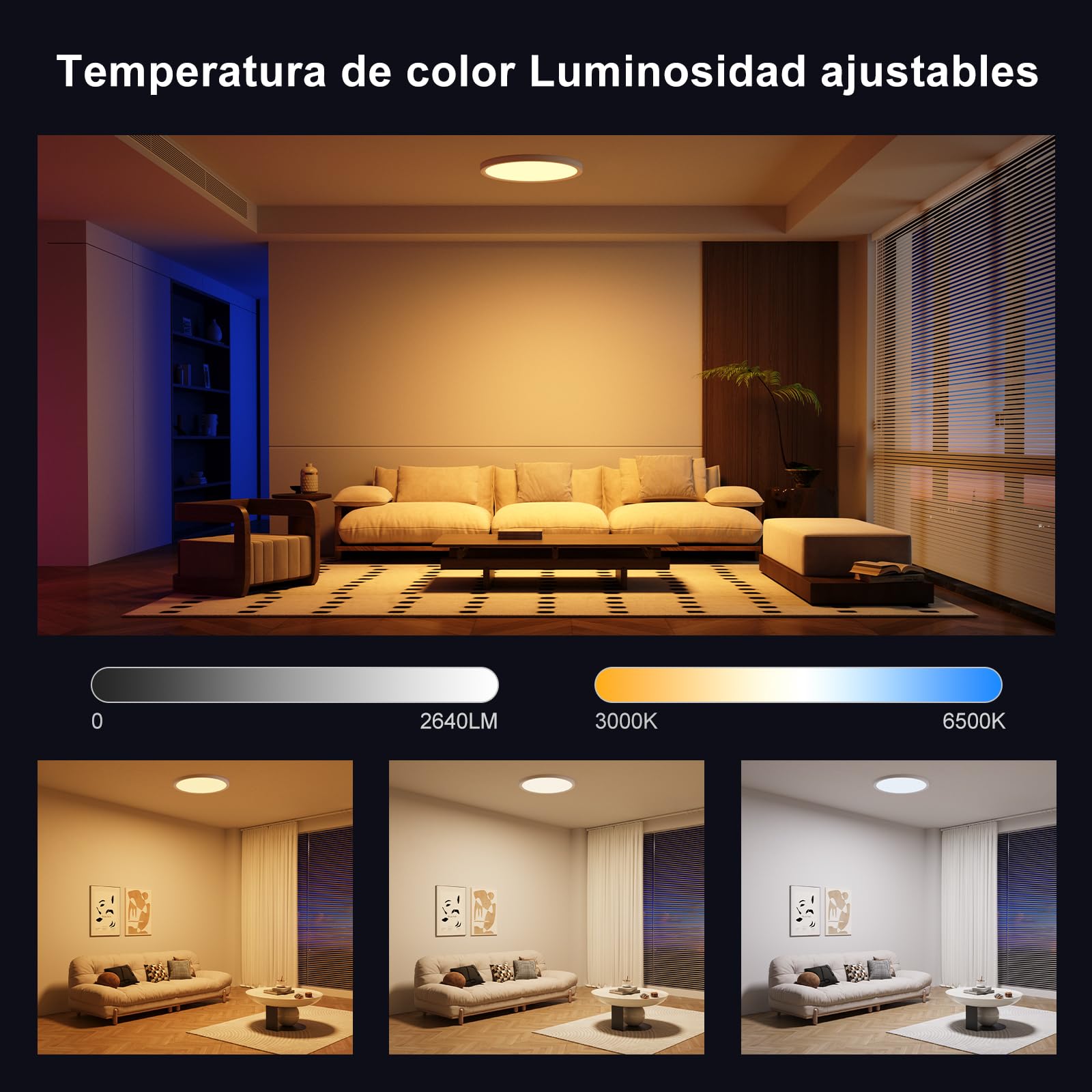 YiLaie Pack 2x Plafon LED Techo Regulable 24W,RGB Cambio Color Redonda Lámpara de techo,3000K-6500K lampara techo dormitorio,IP44 Impermeable,Ø30CM,Para Salón Cocina Baño