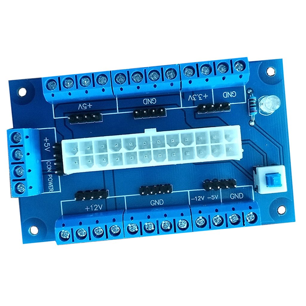 Adaptador ATX de 24/20 pines para banco de pruebas con interruptor de encendido integrado 8
