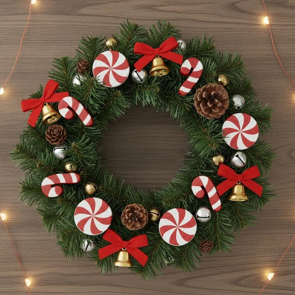 60 Pcs Mini Wooden Flatbacks for Christmas Crafts,Candy Cane image 5