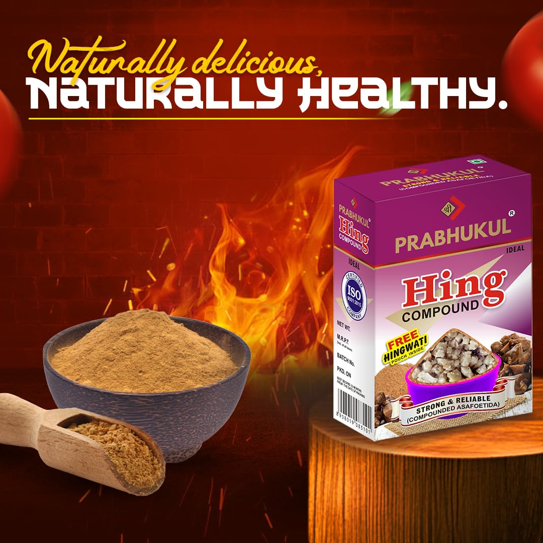 SHREE PRABHUKUL Premium Asafoetida, No Added Atta, Extra Strong & Aromatic, Ideal for Everyday Use in Curries & Vegetables 50g Potent Hing-solid/powder (Powder) - Image 2 thumbnail