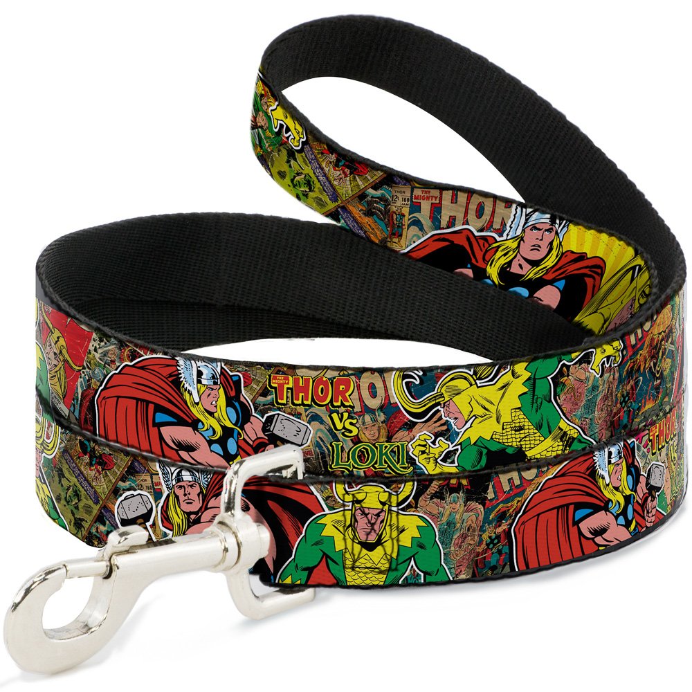 Laisse pour chien 1m80 Thor et Loki Marvel accessoire nylon résistant grand chien Buckle Down