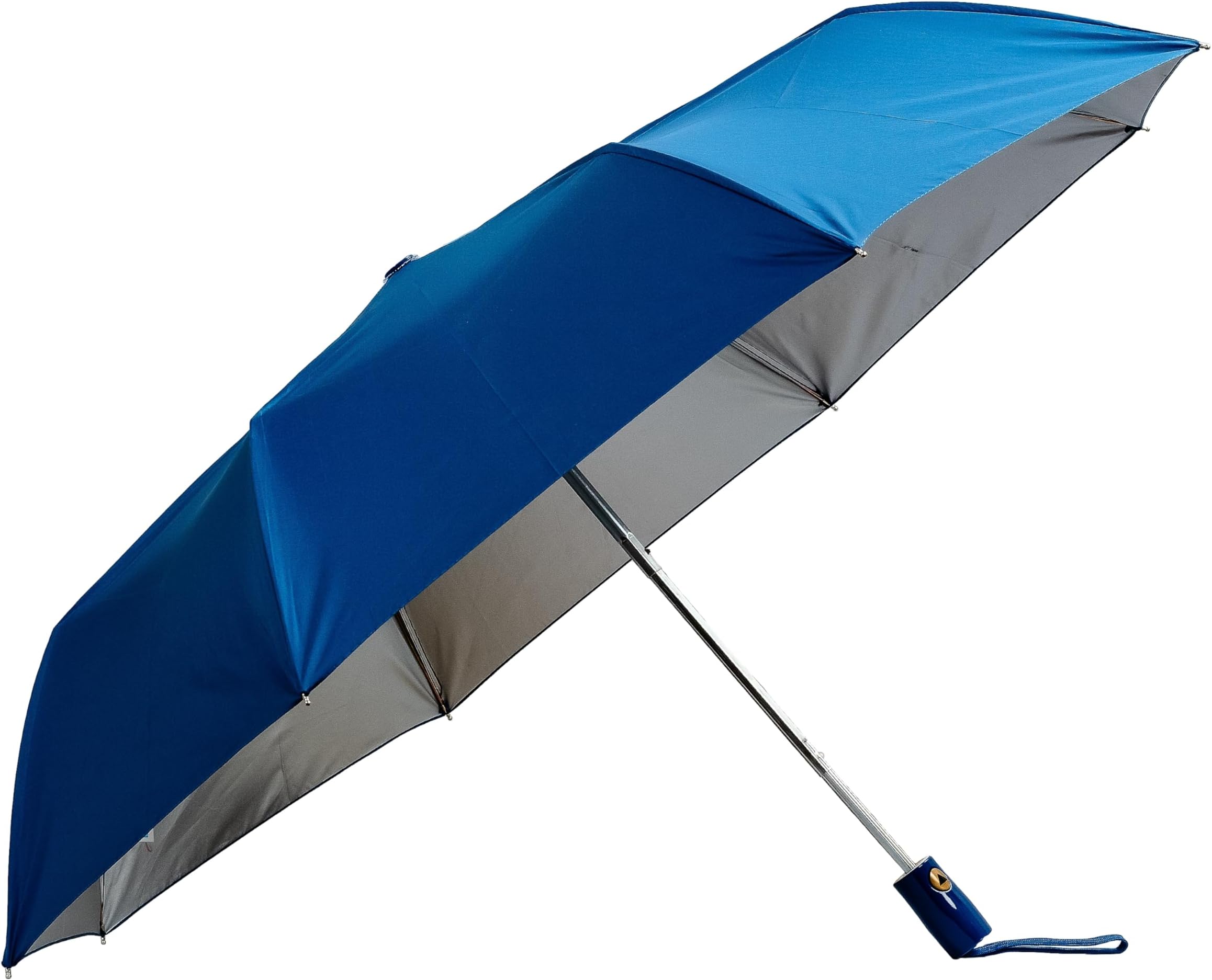 SunEco 3 Fold Automatic Open Umbrella with Silver Coating (Navy Blue)