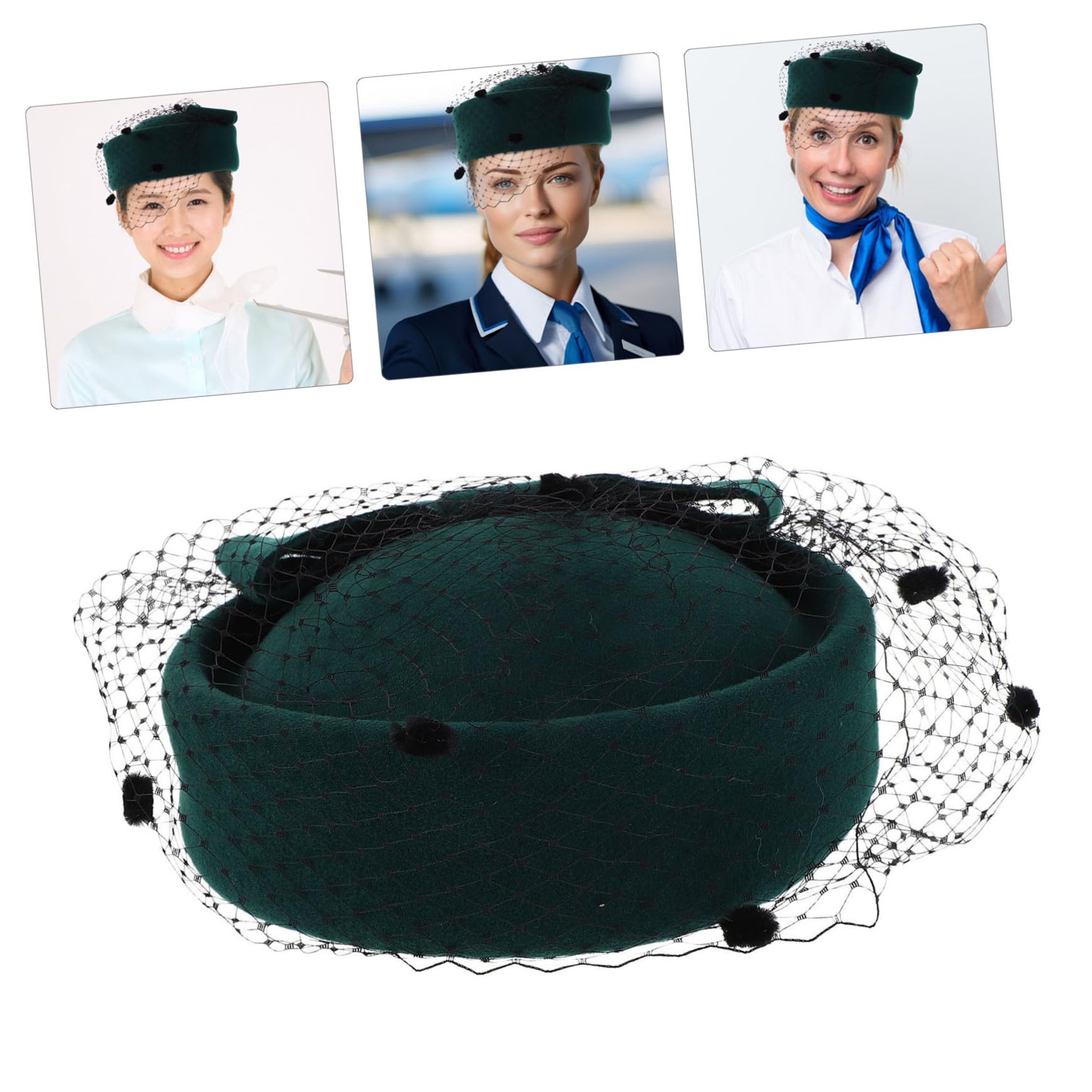 Garneck Basco da Donna in Lana con Fiocco e Velo, Cappello Fascinator Stile Britannico per Matrimonio, Cocktail e Cerimonie Invernali, Accessorio Elegante per Tea Party e Cosplay
