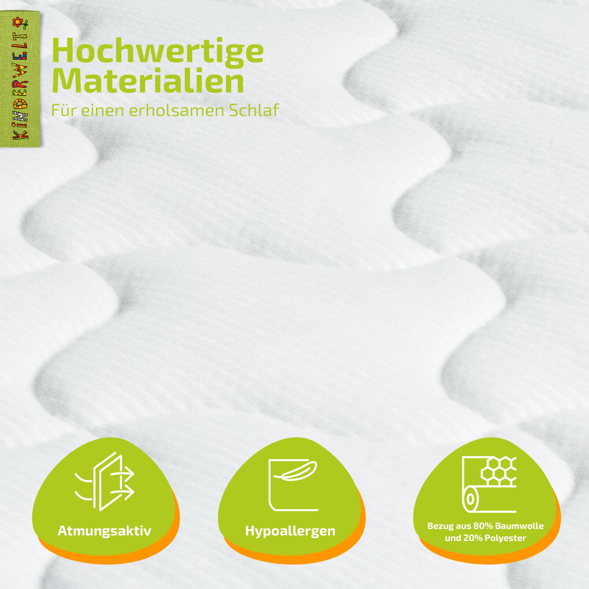 KiNDERWELT Babymatratze 40x90x10 cm, Schaumkernmatratze Komfortbezug gesteppt, Matratze für Kinderbett, Schaumstoffmatratze Kinder, Made in Germany