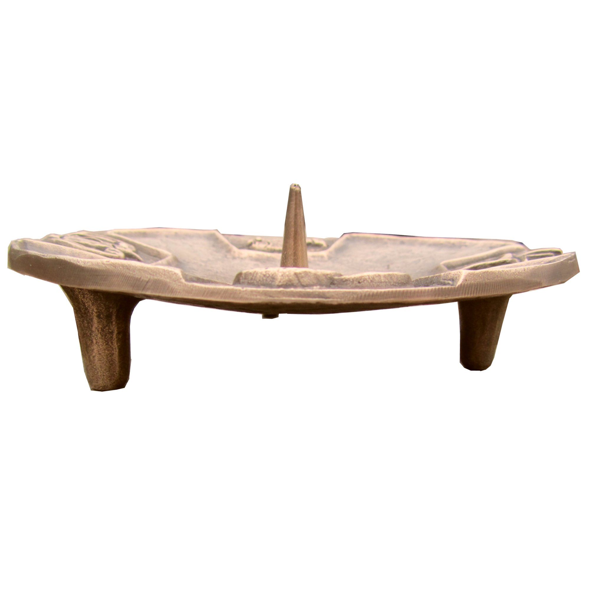 Wilde Taufkerzenleuchter Kerzenleuchter Leuchter 4 Symbole 15 cm Bronze Edelpatina braun
