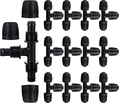 12pc 1/2 inch Tee Connectors Drip Irrigation Fittings
