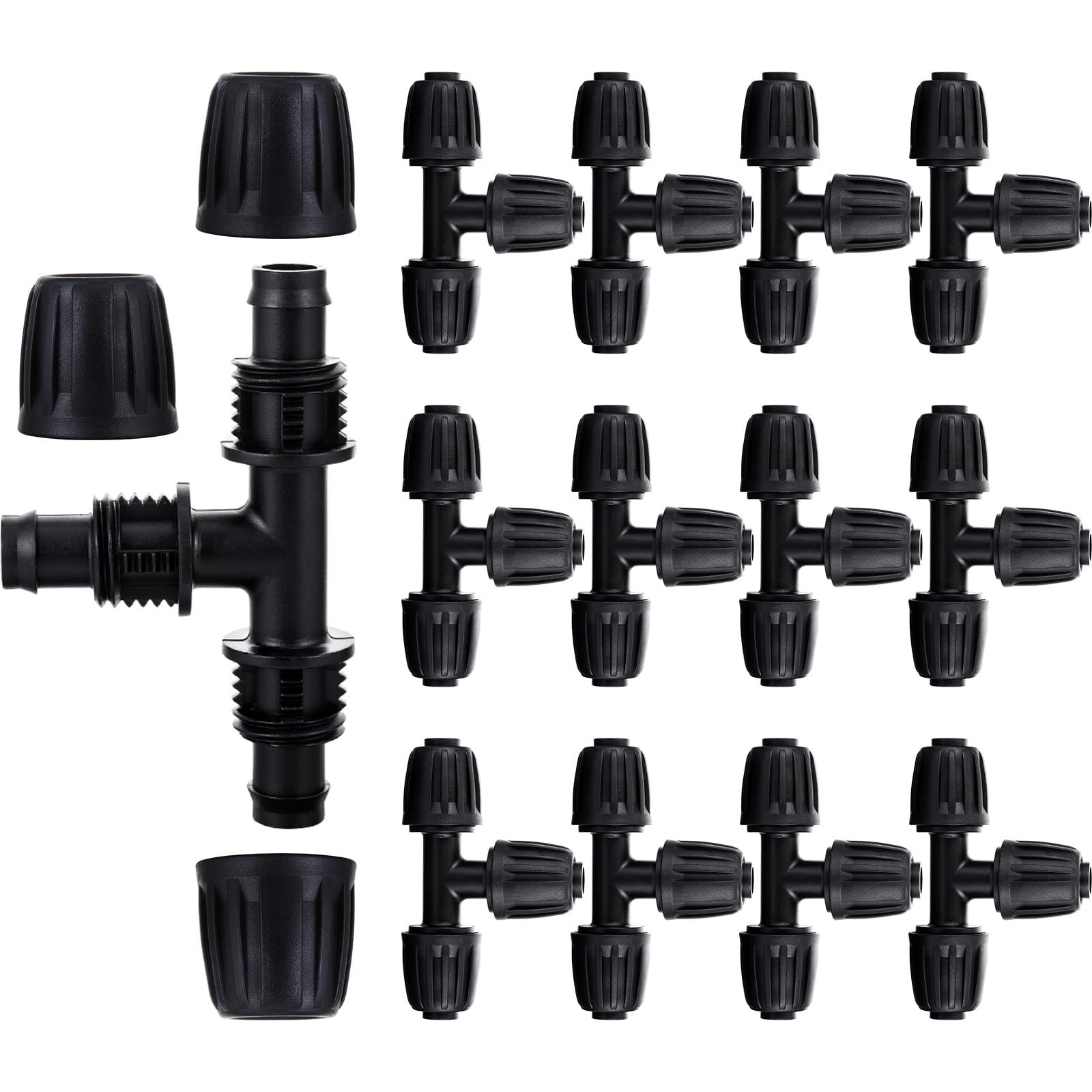 12pc 1/2 inch Tee Connectors Drip Irrigation Fittings