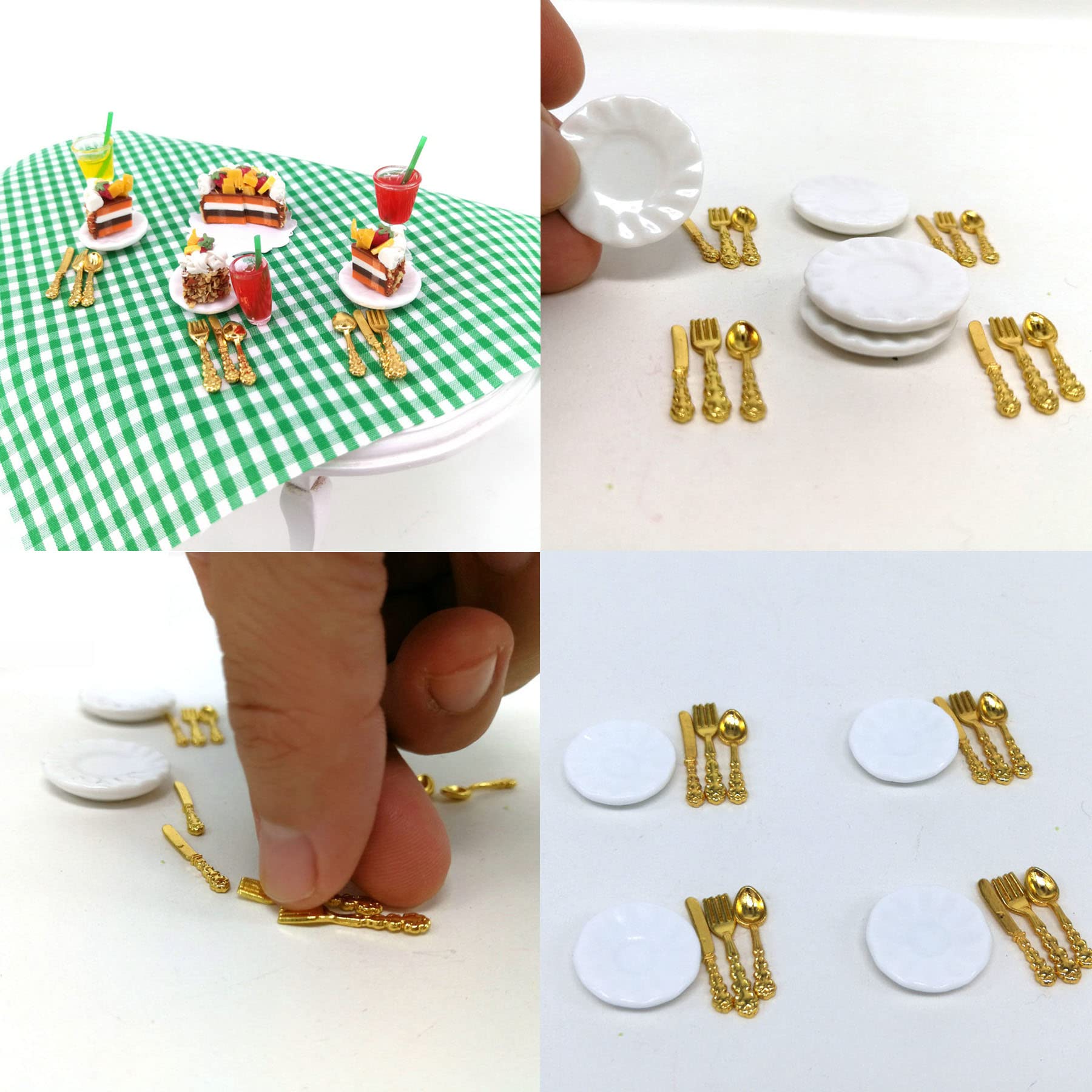 Cayway Miniaturowe akcesoria kuchenne miniaturowe akcesoria kuchenne mini akcesoria do żywności Mini garnek naczynie nóż widelec do zabawy zabawki spożywcze