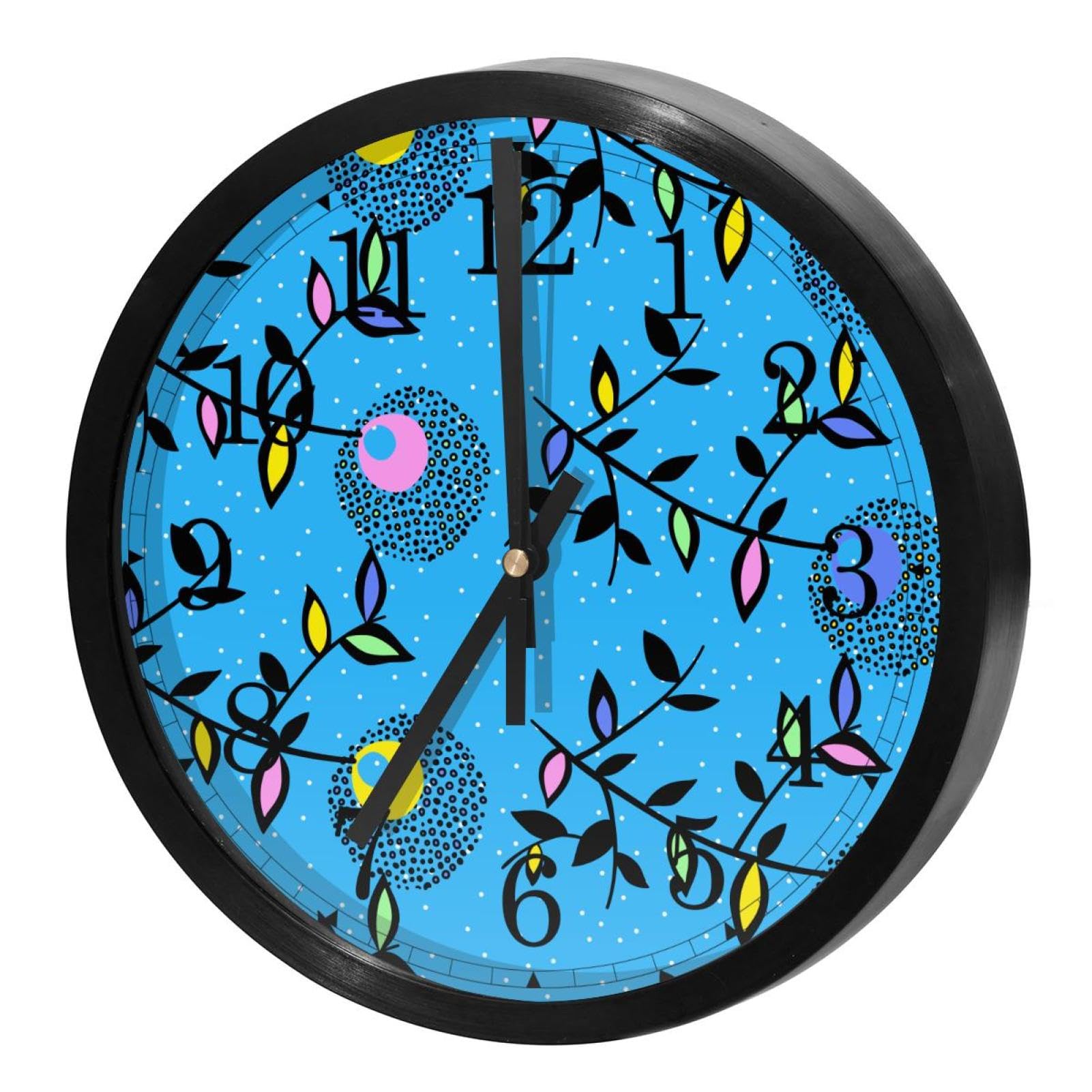 Horloge murale silencieuse quartz pissenlit rond pour maison cuisine