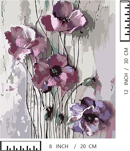 Miniatura 138 de Baisite 1112 Pintura por números, para adulto, principiante, niño, 12 pulgadas de ancho x 16 pulgadas de largo, 2 lienzos, 8 pinceles de madera