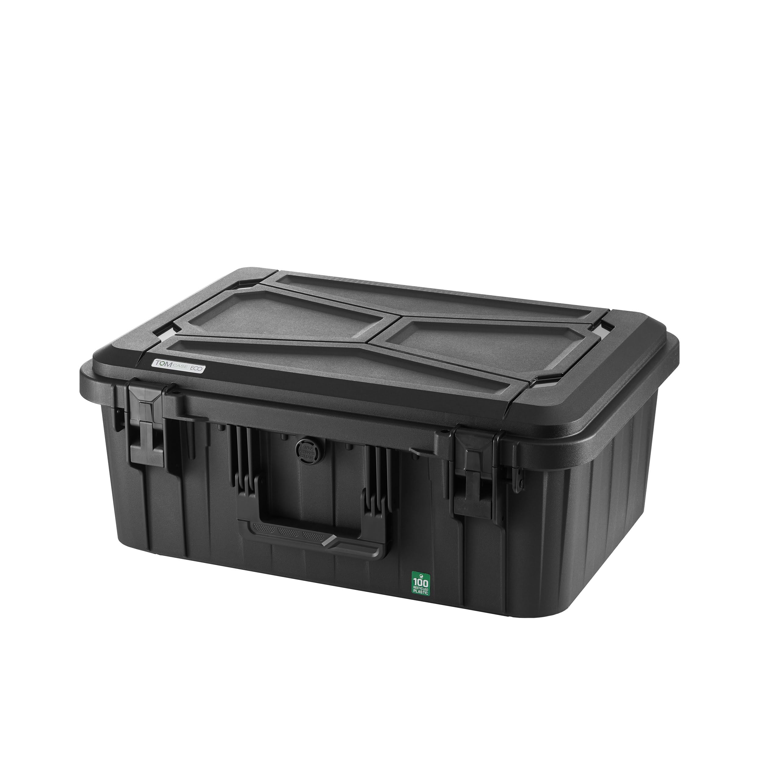 TOMcase ECO Pro, resistente custodia protettiva in plastica riciclata al 100%, con inserto in schiuma, impermeabile e antiurto, custodia leggera, valigie universale, Made in EU, nero