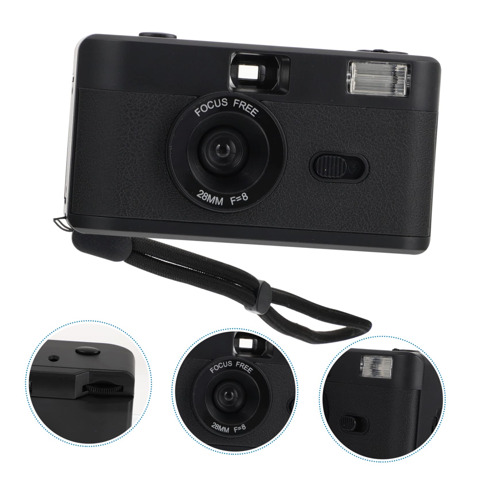 Fotocamera Riutilizzabile 35mm in Abs Flash Integrato Nera
