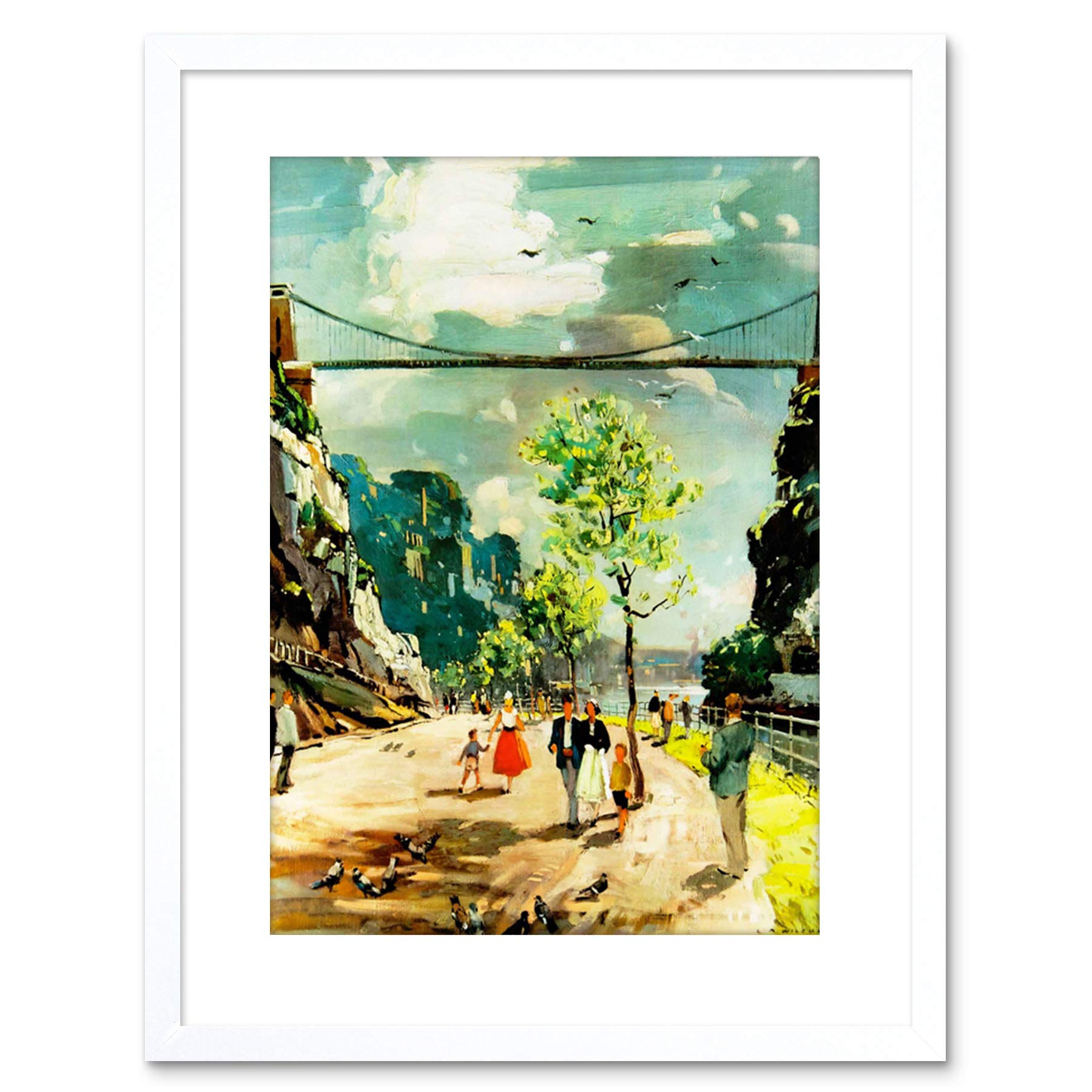 Wee Blue Coo 9x7 '' CLIFTON SUSPENSION BRIDGE BRISTOL BRUNEL FRAMED ART PRINT F97X660