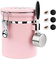 Vista 27 de ShanSon Recipiente hermético para café de acero inoxidable, recipiente de almacenamiento de granos de café con cuchara, recipiente de café