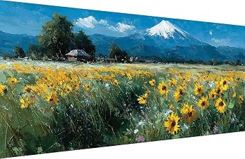 Paint by Numbers Kit for Adults Flower Paint by Numbers Mount Fuji, DIY Crafts for Adults Paintings, Hobbies for Women Painting Kits With Accessories for Home Wall Decor Art Framed 32x64 in 7-6T91