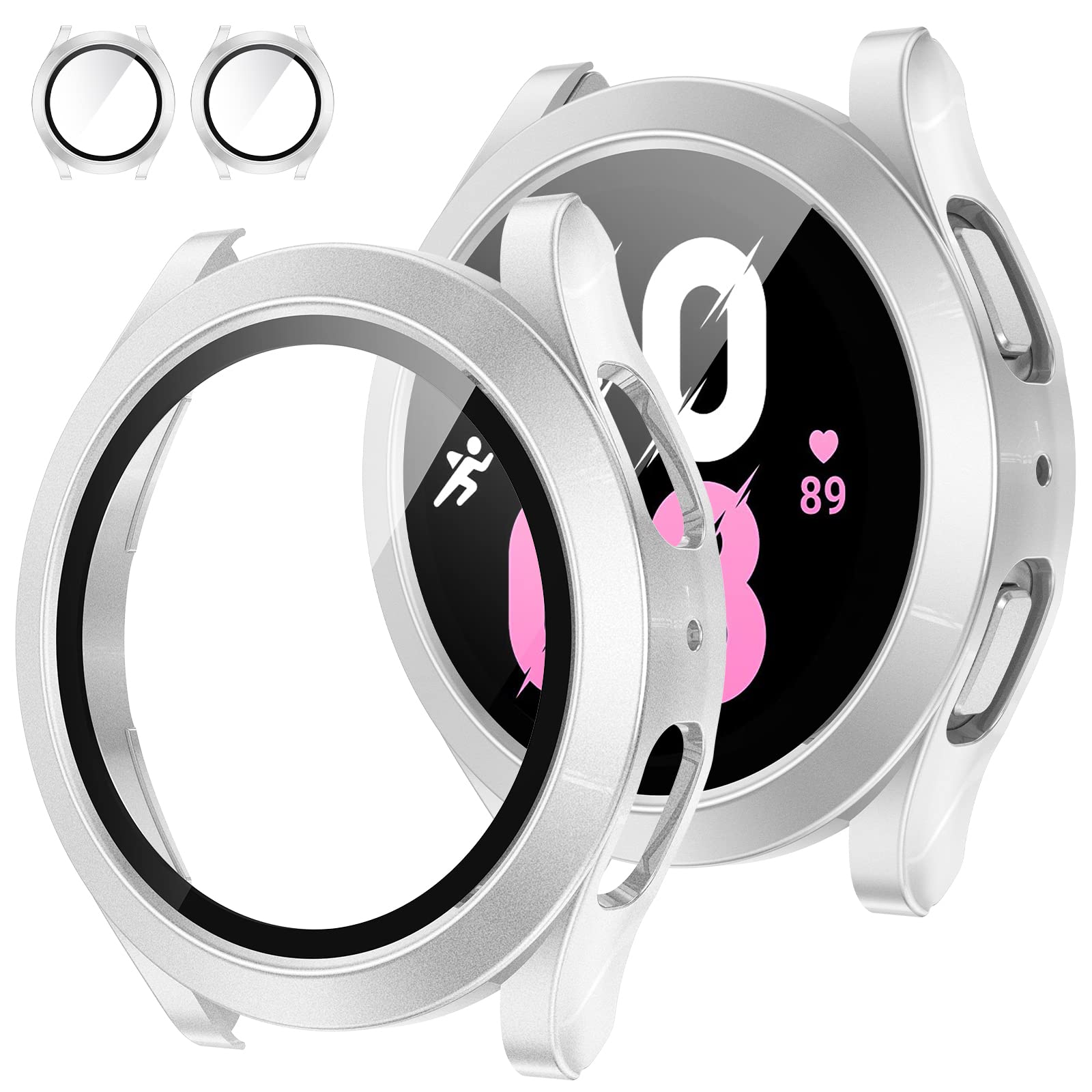 Tensea [2Pack for Samsung Galaxy Watch FE 2024/5 2022/4 2021 Screen Protector Case 40mm Accessories, Protective Face Cover for 40 mm, Hard Bumper