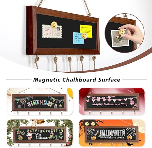 Miniatura 3 de 4 THOUGHT Marco de fotos para colgar fotos, tablero de fotos de 15.7 x 5 pulgadas, regalo del día de San Valentín, marcos rústicos de madera,