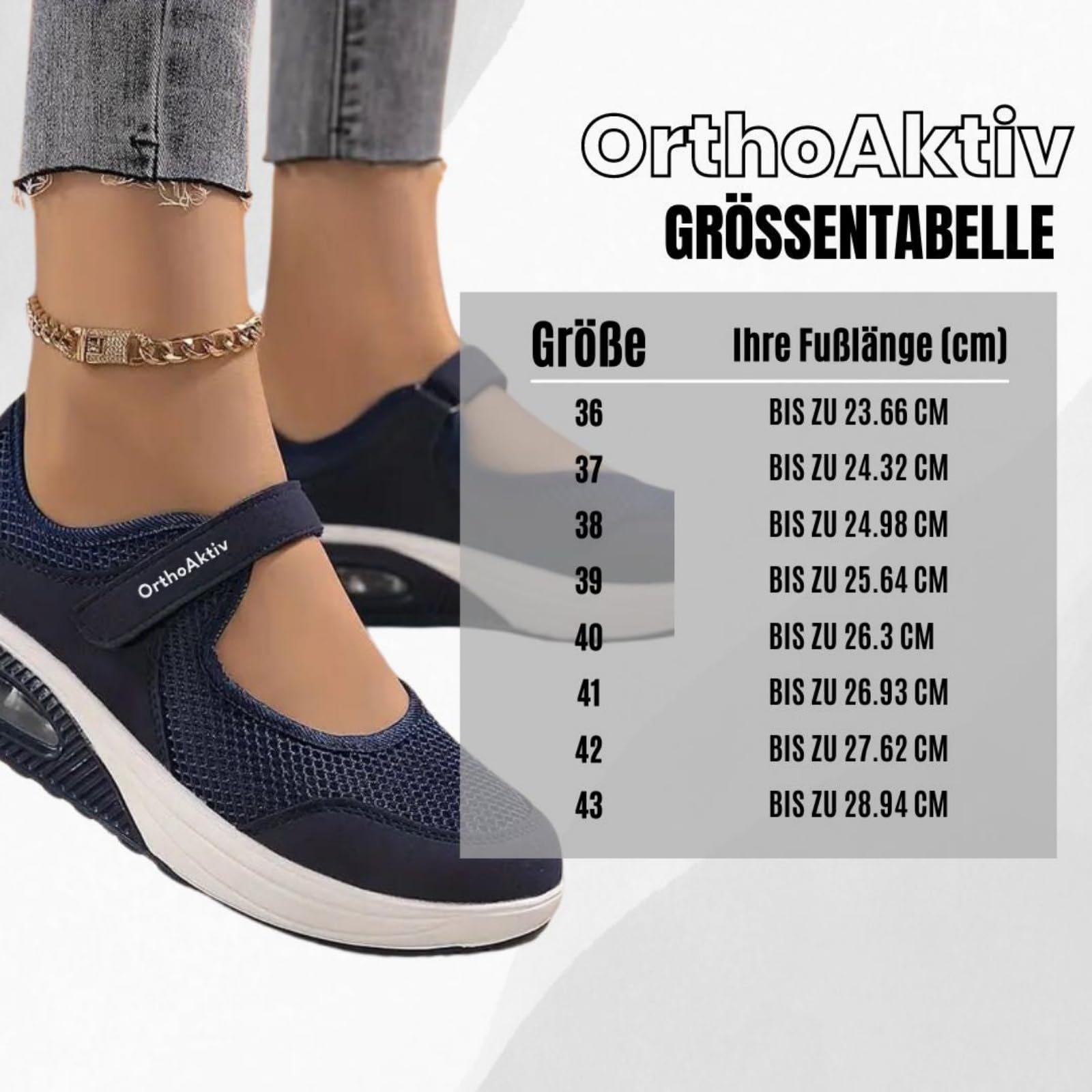 OrthoAktiv - gesunde Schmerzlinderungs-Schuhe für Damen，Hergestellt aus hochwertigen Materialien, leicht und einfach an und auszuziehen, bequem und modisch