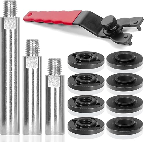 12 piezas de kit de accesorios para amoladora angular con tuercas de brida, varilla de conexión de eje extendido para amoladora angular con rosca de
