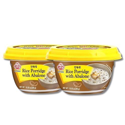 OTTOGI Gachas de arroz con abulón, aptas para microondas, gachas de abulón instantáneas, arroz coreano (9.88 oz) - Paquete de 2