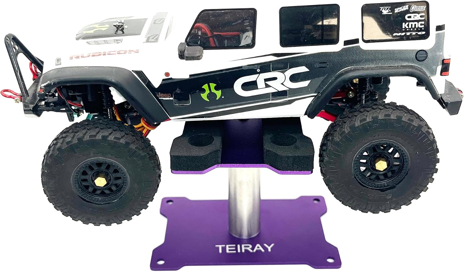 RC Car Work Stand Mat Repair Workstation Aluminum 360 Rotation Height Body Mounts for 1/16 1/18 1/24 SCX24 TRX4M Scale Cars Trucks RC car Display Stand (Purple)