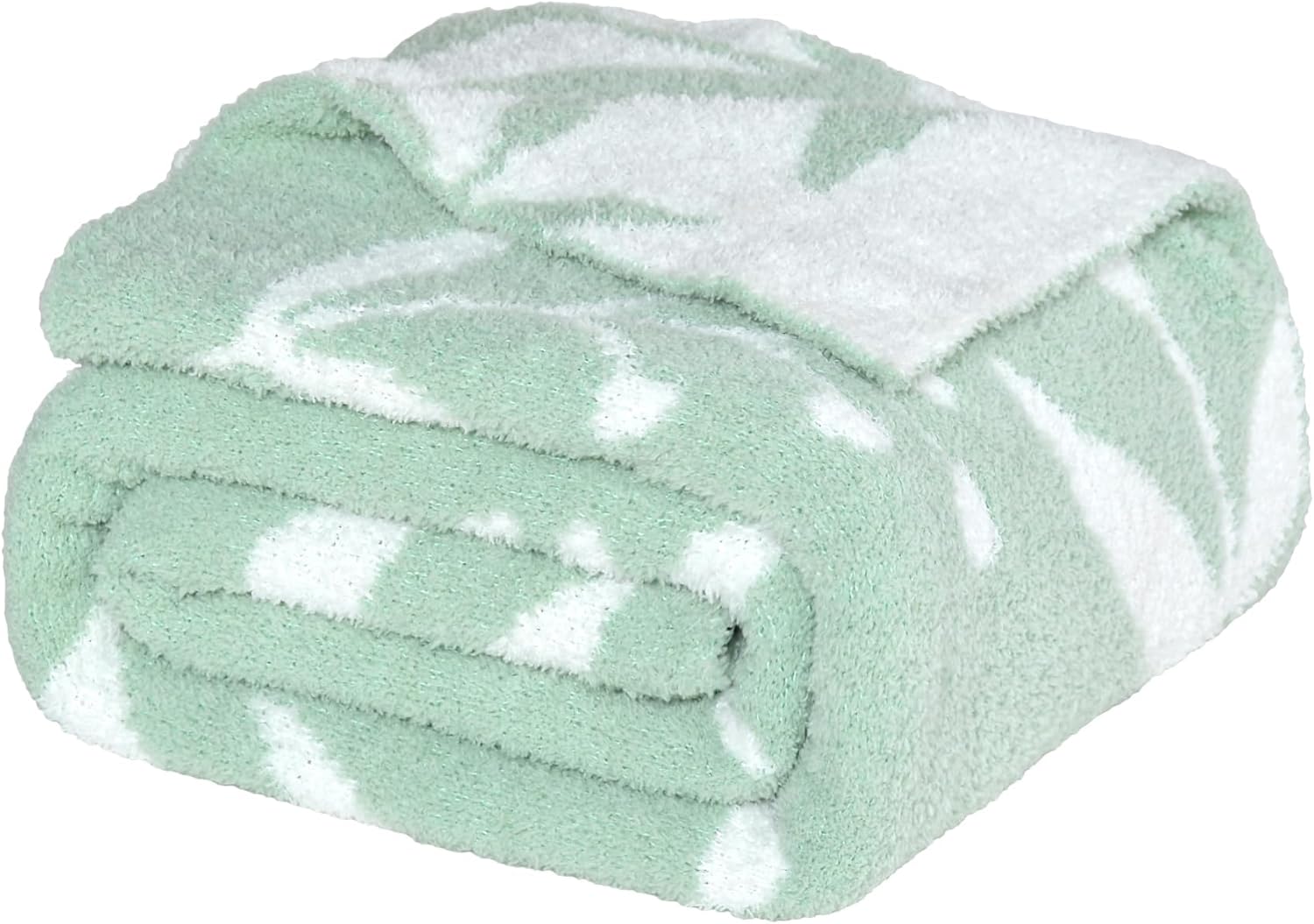 Leaf Pattern Throw Blanket Soft Cozy Spring Blanket for Bed, Couch, Sofa Lightweight Breathable Stylish Seasonal Home Decor Blanket Sage Green 60x80 Inches - Image 6