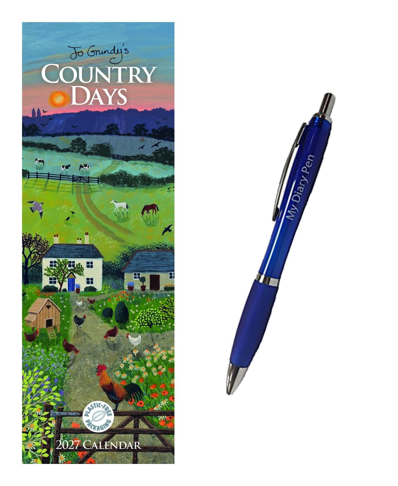 Country Days, Jo Grundy Slim Calendar 2027 + EXCLUSIVE LIMITED EDITION PEN