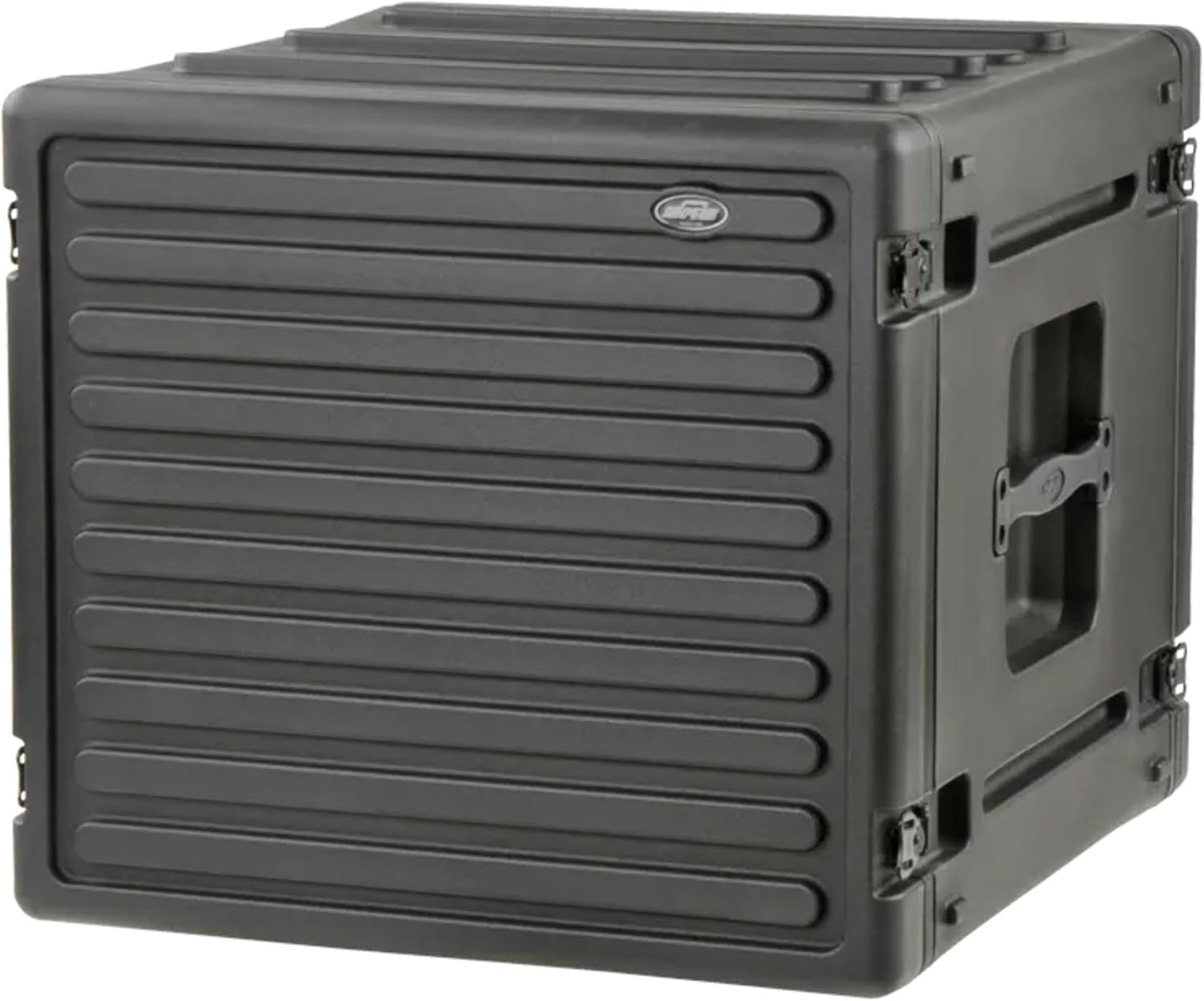 SKB 8U Roto Rack Case - Durable Polyethylene Gear Protector, Stackable, Waterproof with Twist Latches & Rubber Feet for Musicians, Black