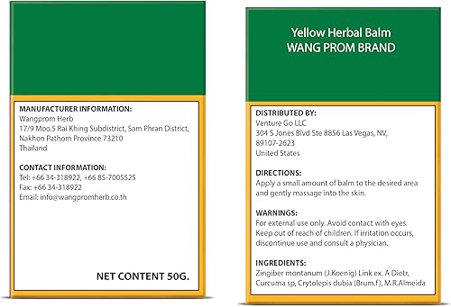 Miniatura 5 de Bálsamo de hierbas para aliviar el dolor para músculos, articulaciones y todo el cuerpo, calma, dolores y dolores 1.76 oz (paquete de 3) (amarillo)