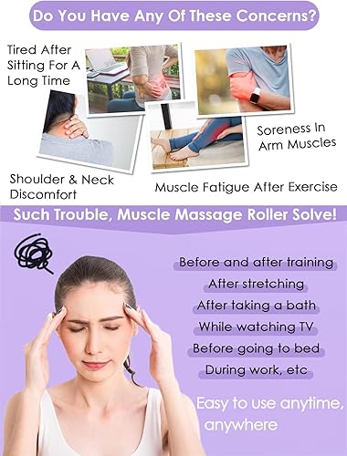 Miniatura 2 de Rodillo masajeador anticelulítico con asas de rodillo desmontables para todo el cuerpo, pierna, lumbar, hombro, espalda, brazo masaje estiramiento