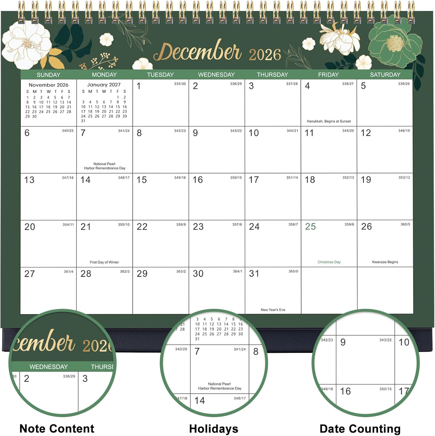 2026-2027 Desk Calendar - Flip Desktop Calendar 2026-2027, JUL. 2026 - DEC. 2027, 10" x 8.3", Stand up Desk Calendar 26-27, Twin-Wire Binding
