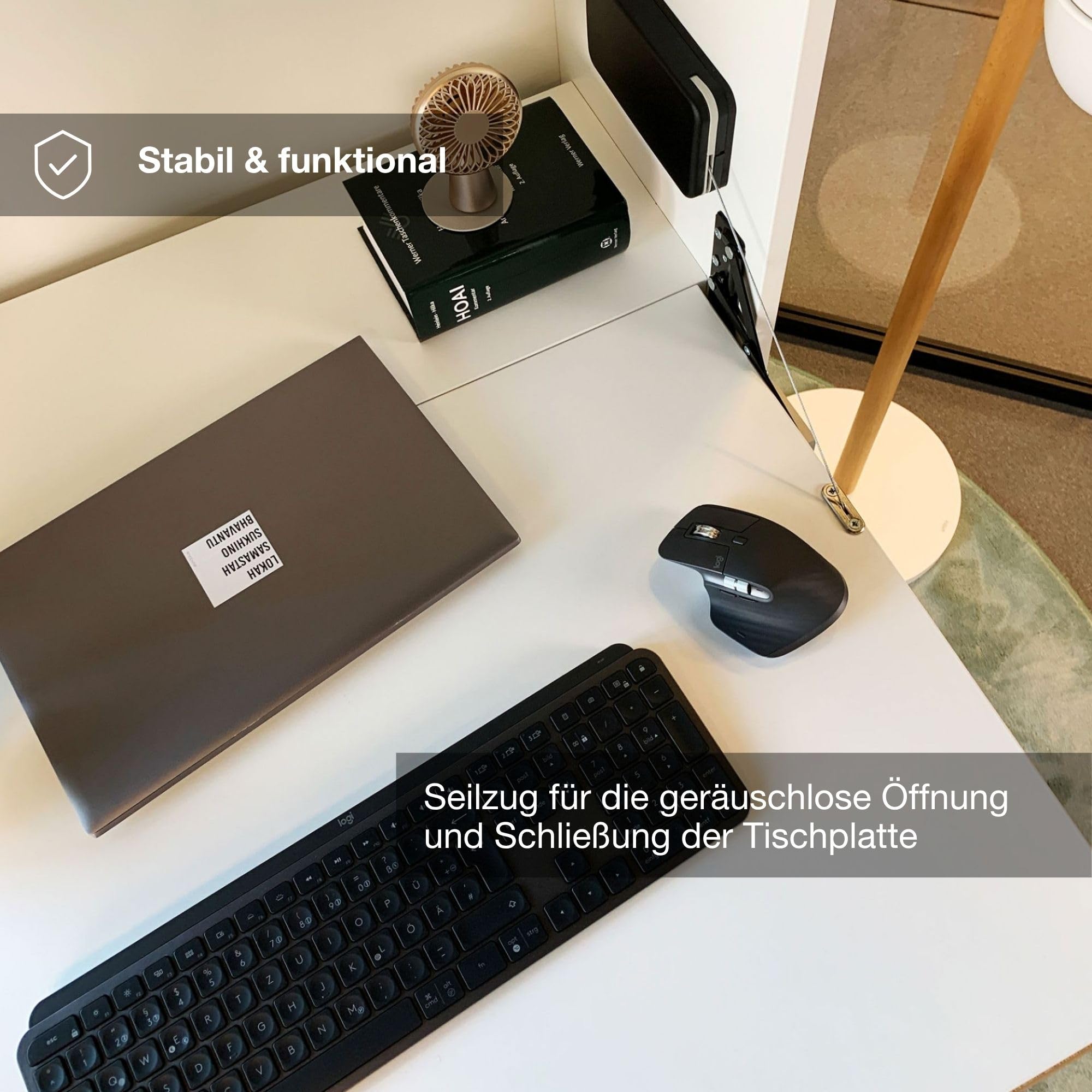 ASSMANN Sekretär Cubas Premium 74x80cm 123x80x36cm Weiß, TÜV-Zertifiziert, einfache Montage für Homeoffice