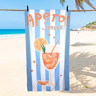 Holy Aperoli Strandtuch – Aperol Geschenk für den Sommer – 180 x 90 cm Handtuch, Sandfrei & Schnelltrocknend – Lustiges Aperol Spritz Design – Strandtuch für Aperol Fans (Blau)