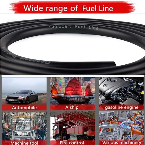 Miniatura 5 de Línea de combustible elástica de 9.85 ft (3. m) de longitud, 14 de pulgada (6.35 mm) de diámetro interno, y 20 piezas de abrazaderas de manguera de