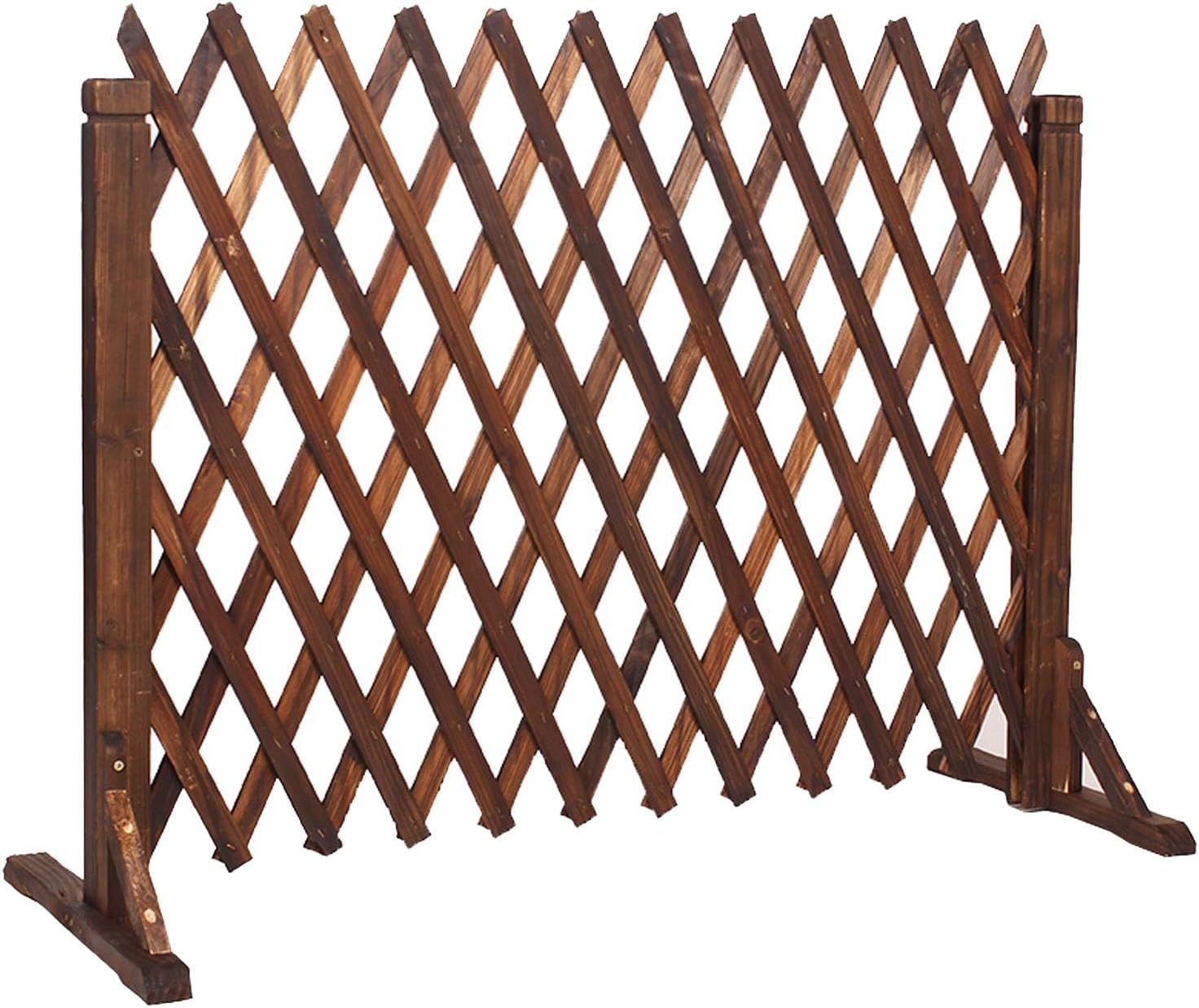 Expandable Barricade Gate Foldable Mobile Accordion Barrier Portable Traffic Safety Barrier for Pedestrian Security Entry Safety (Size: 70cm/27.55in Color: Brown)