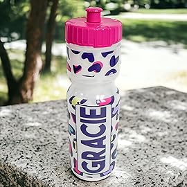 50 Strong 22oz Personalized Kids Squeeze Water Bottle - BPA-Free with Pull Top Cap - Durable & Reusable for School, Boys & Girls - Made in USA - Custom Name, Team or Number