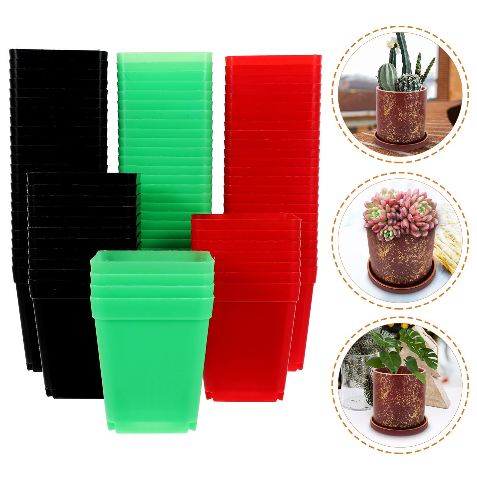 VANZACK 120 Pièces Lot de Petits Pots Plastique pour Plantes Bureau Résistants Et Faciles Utilisation