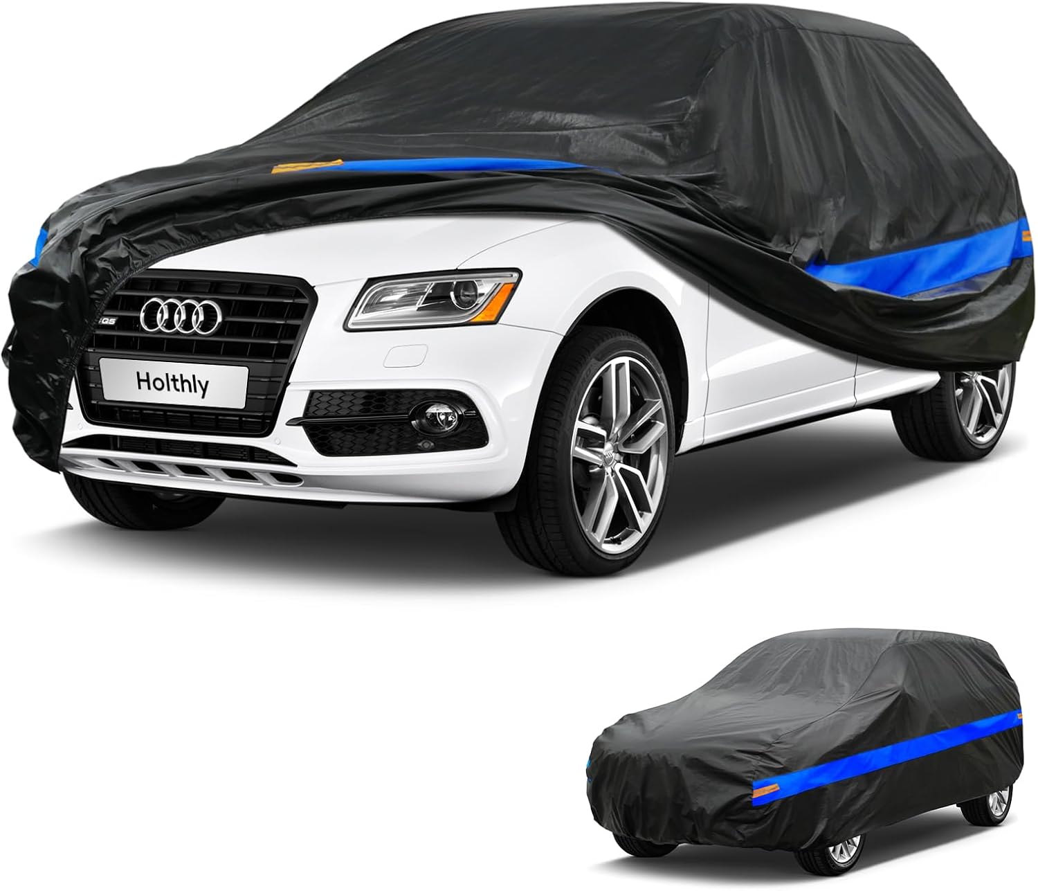 SUV Car Cover Waterproof All Weather, Outdoor Car Covers for Automobiles Rain Sun UV Protection Full Exterior Covers with Cotton Lined Universal Fits SUV Jeep(201 to 206 Inch)