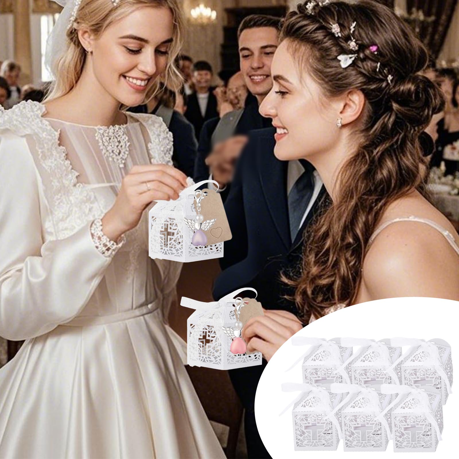 Boite Dragées Communion et Baptême,Boîtes à dragées baptême - Sujet Bapteme Garcon, Contenants pour Dragee Bapteme, Urne Baptême, parfaites pour Toutes cérémonies de Baptême et Communions