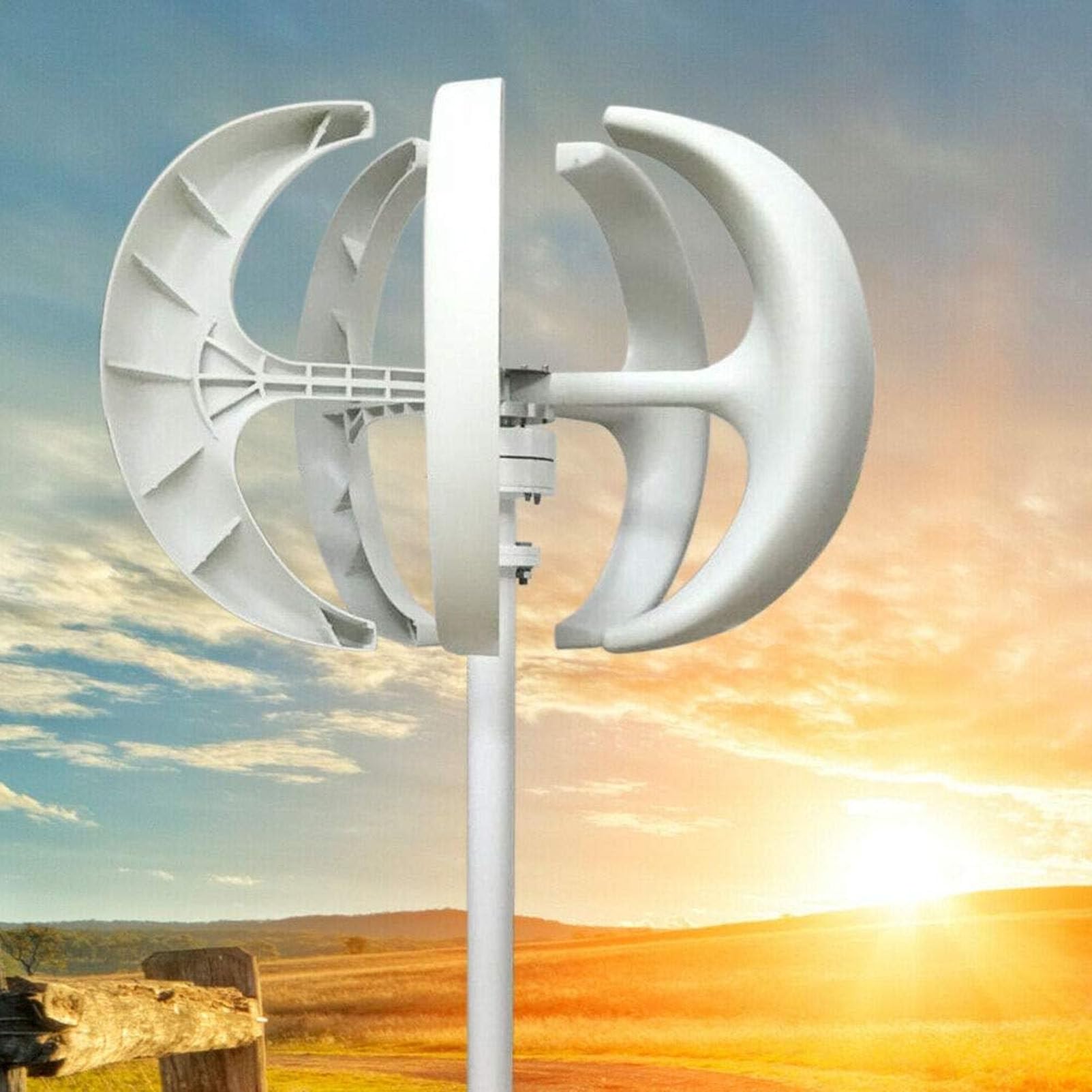 PioMue 18000W Wind Turbine Generator, Lantern-Shaped 5-Blade Wind Turbine with IP67 Waterproof Controller,Efficient Wind Energy Converter for home & boat use 48V