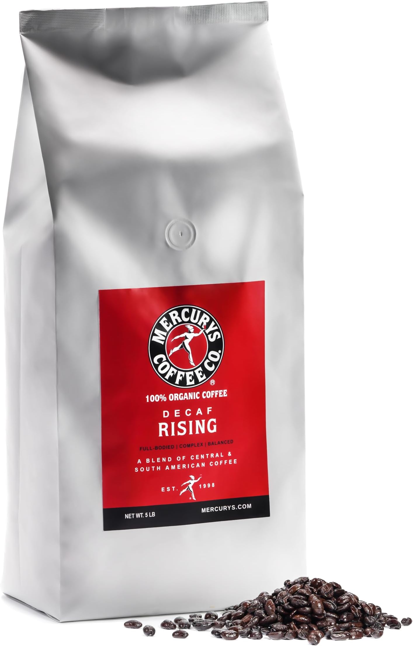 Mercurys Coffee Co. (DECAF) 100% Organic Outrageously Good Whole Bean Coffee (5lb)