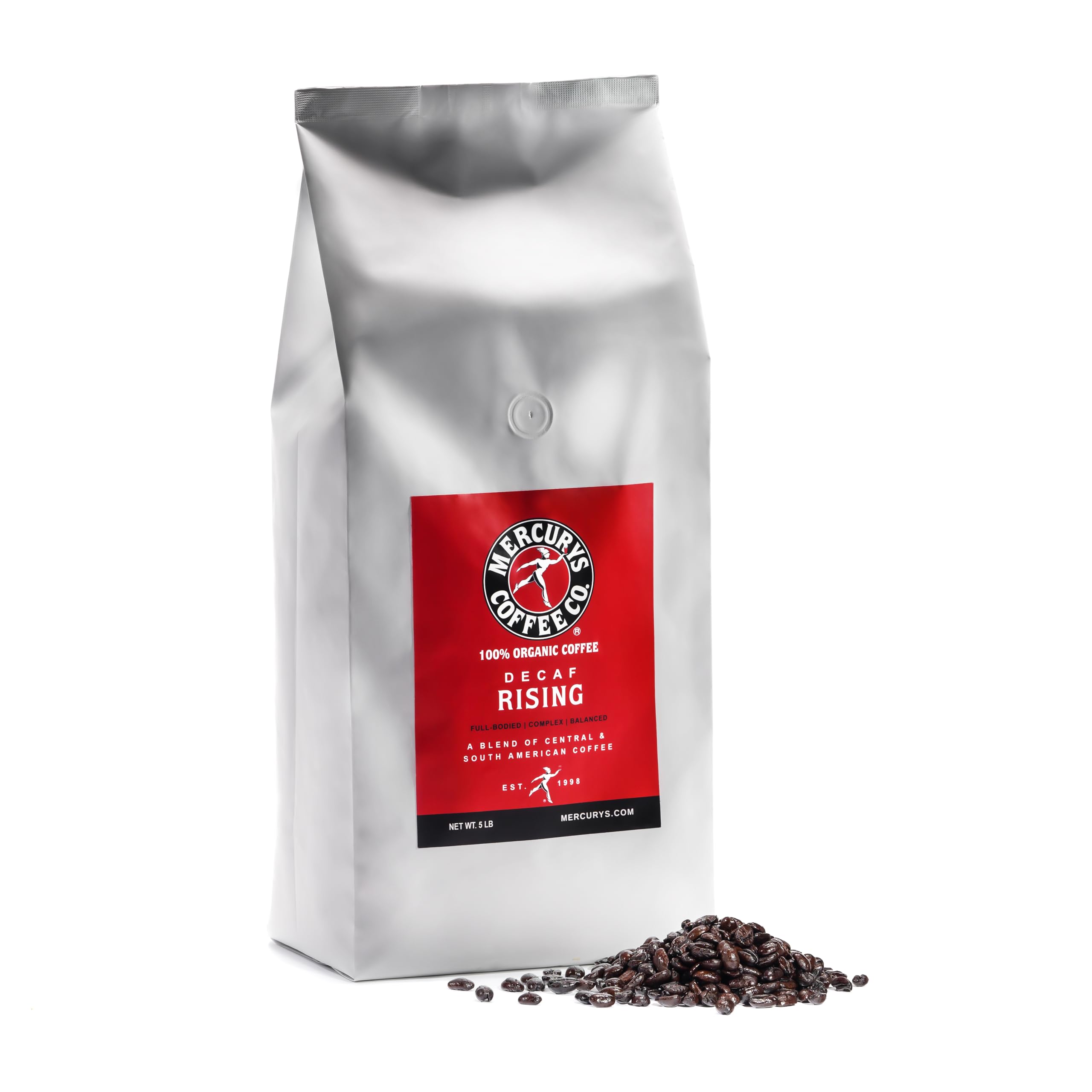 Mercurys Coffee Co. (DECAF) 100% Organic Outrageously Good Whole Bean Coffee (5lb)