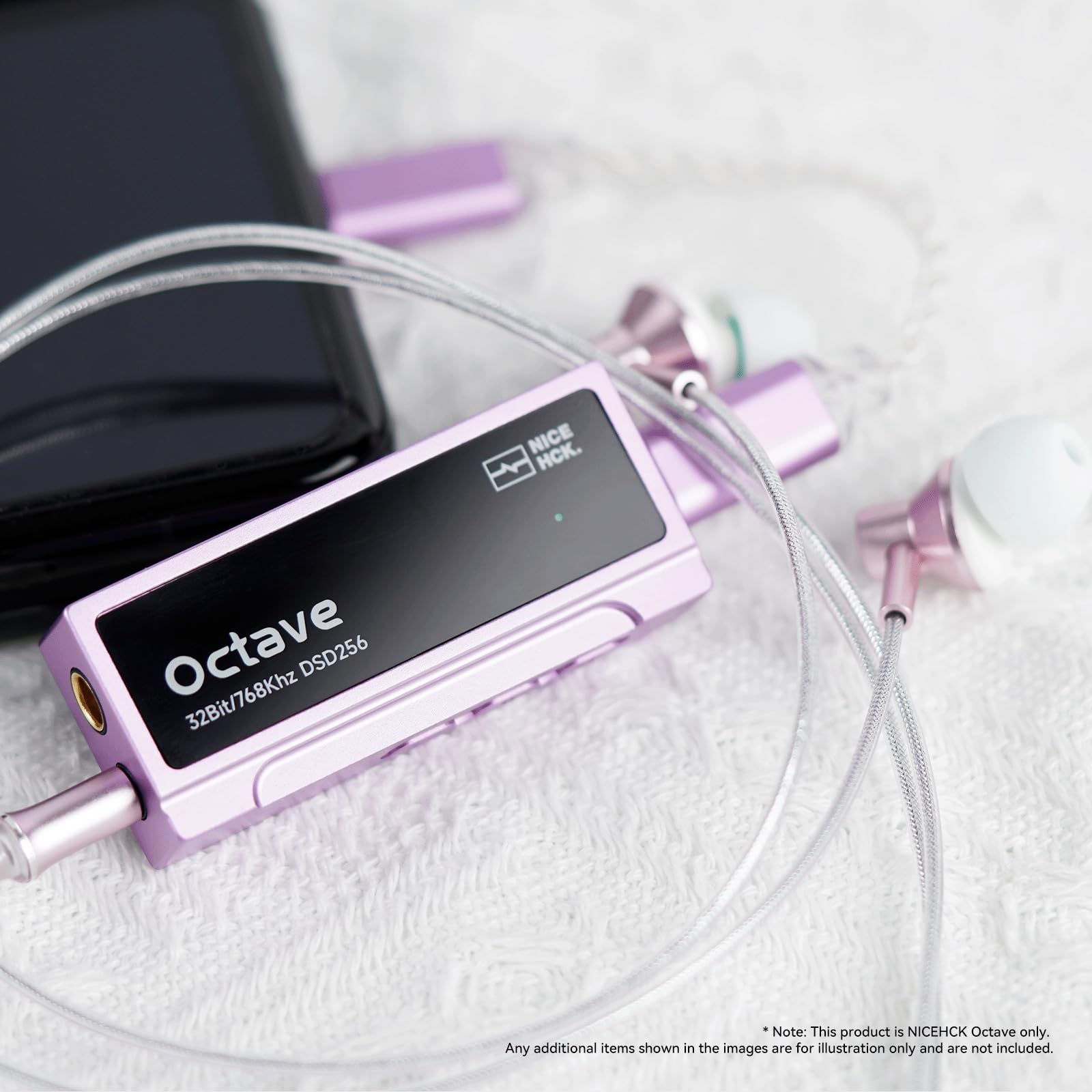 NICEHCK Octave ES9039Q2M, amplificatore DAC portatile, decoder audio HiFi e amplificatore per cuffie portatile per IEM, adattatore audio per telefono USB per Android/iOS/PC, volume a 100 passaggi