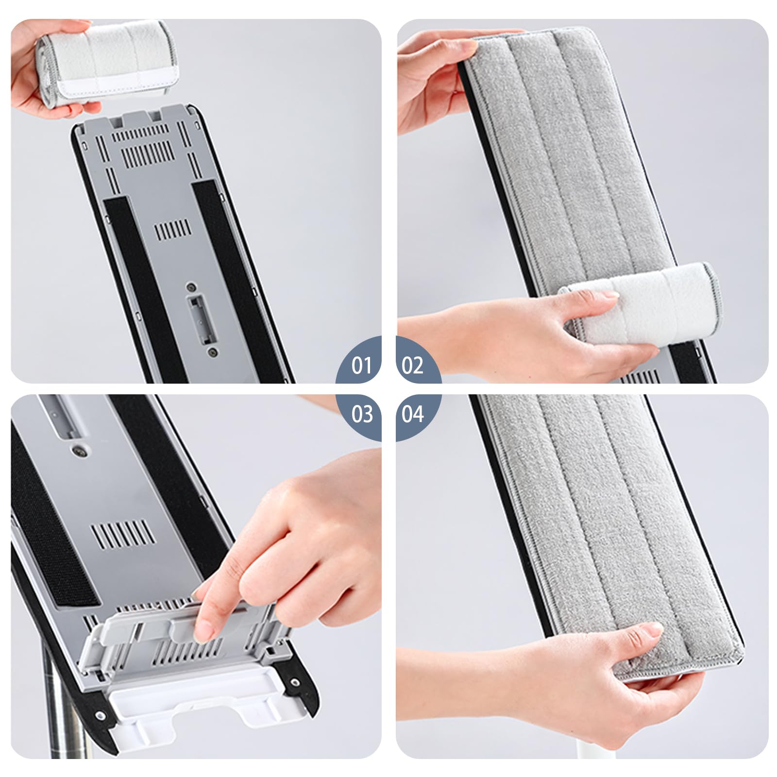 MOPUP Set di mocio con secchio: secchio di pulizia (incluso mocio e 4 testine in microfibra), set di mocio con manico in acciaio inox lungo 135 cm e raschietto con funzione strizzante, adatto a tutti