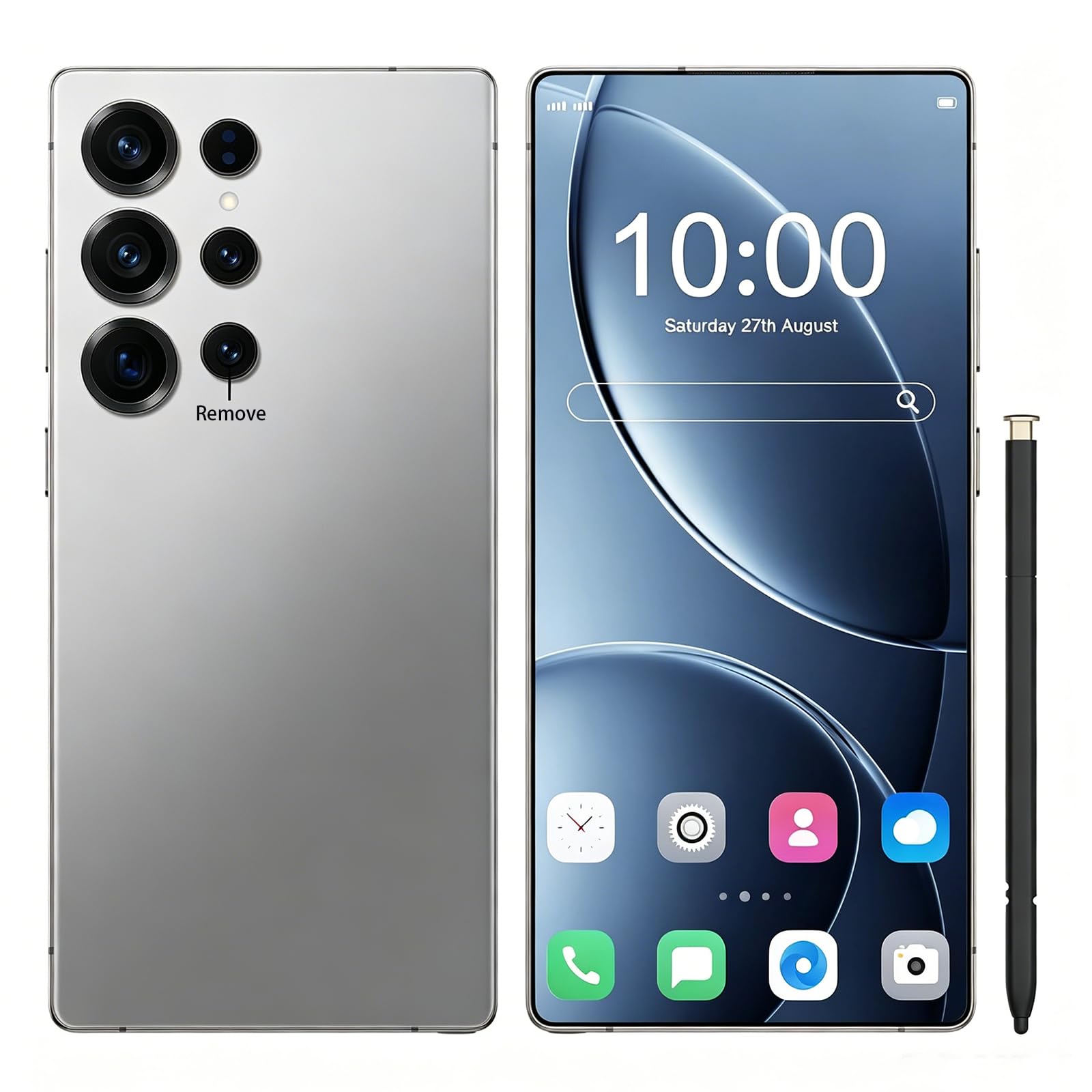 I25 Ultra Unlocked Smartphone 5G Cell Phones 8GB+256GB Android 15 Unlocked Phone 7000mAh Long Battery Dual SIM Built in Pen (Gray)