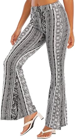 2022 Autumn Winter Womens Printed Flared Trousers Stretch Pants Womens High Stretch Cargo Trousers