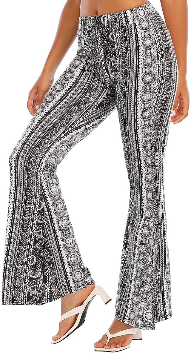 2022 Autumn Winter Womens Printed Flared Trousers Stretch Pants Womens High Stretch Cargo Trousers