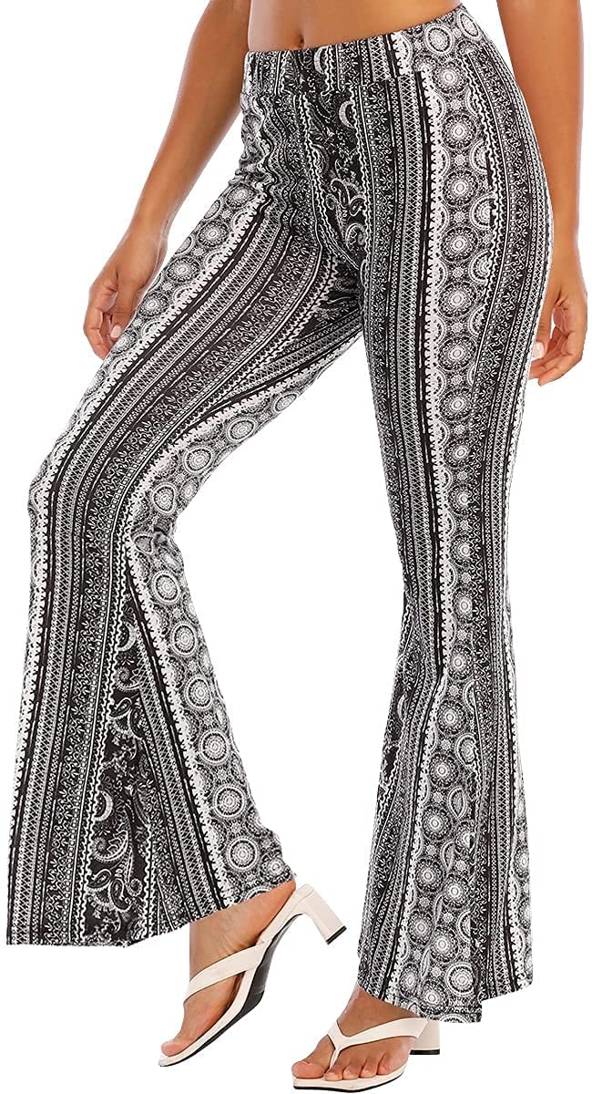 2022 Autumn Winter Womens Printed Flared Trousers Stretch Pants Womens High Stretch Cargo Trousers