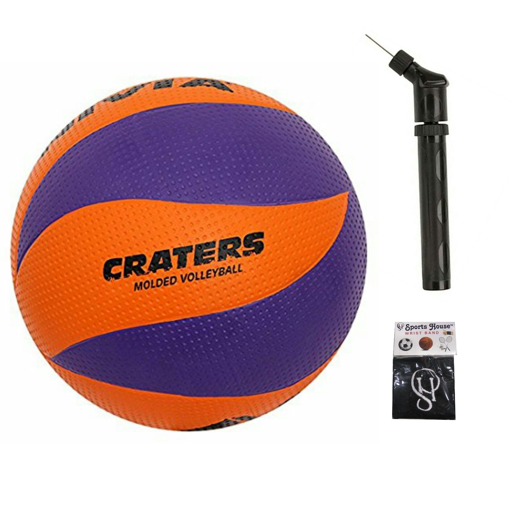 Nivia Craters Volleyball (Size 4) + Ball Pump Double Action with SportsHouse Wrist Band - Colour May Vary (B07CVFWSJB) Amazon Price History, Amazon Price Tracker